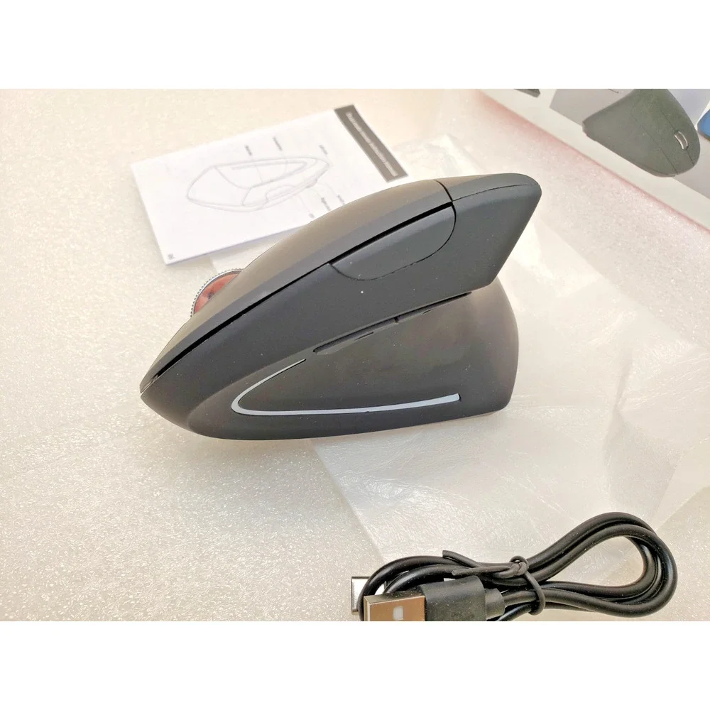 Dual-Mode Bluetooth & 2.4G Wireless Vertical Ergonomic Mouse – Black
